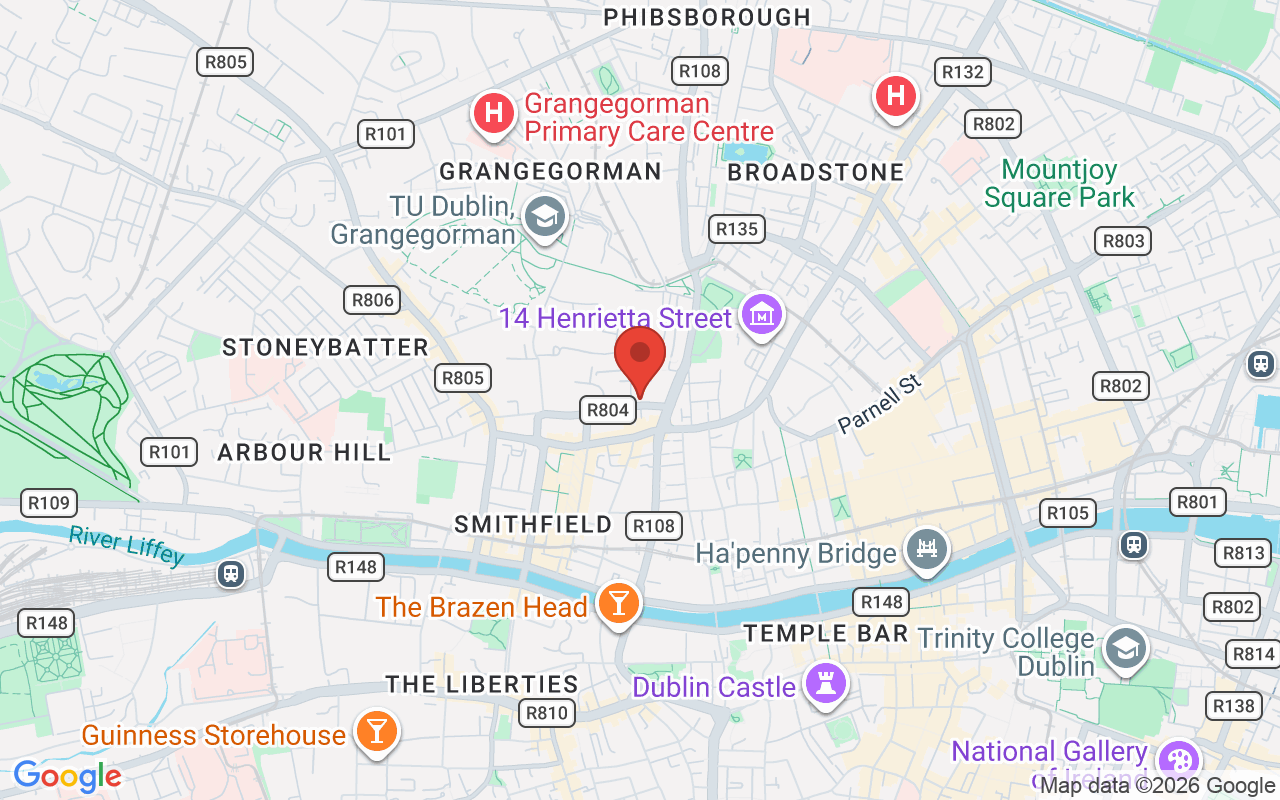 Map showing the location of ADHD Ireland in Dublin
